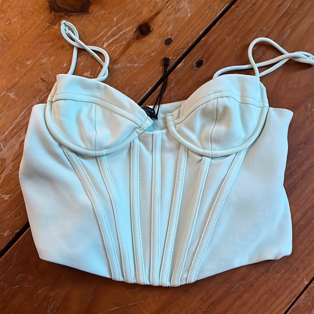 Mint green Zara corset top